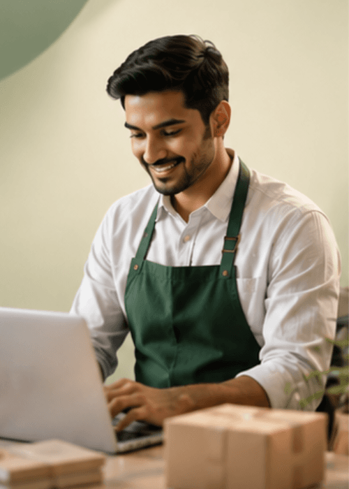 Small business owner learning digital marketing and analytics